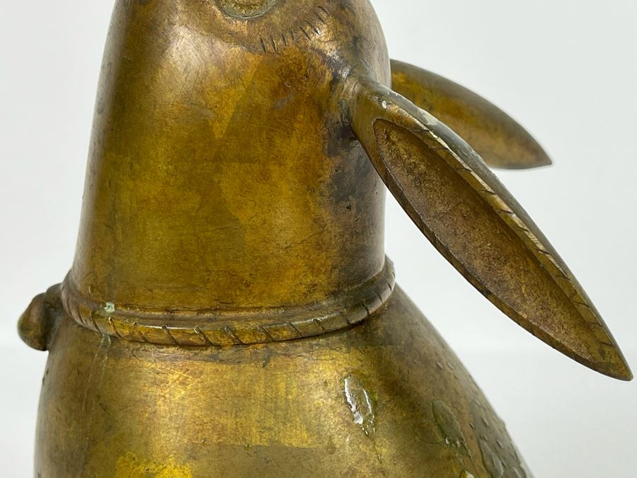 Gilded Bronze Metal Chinese Sculpture Of Dog With Bell 5W X 9H [Photo 9]