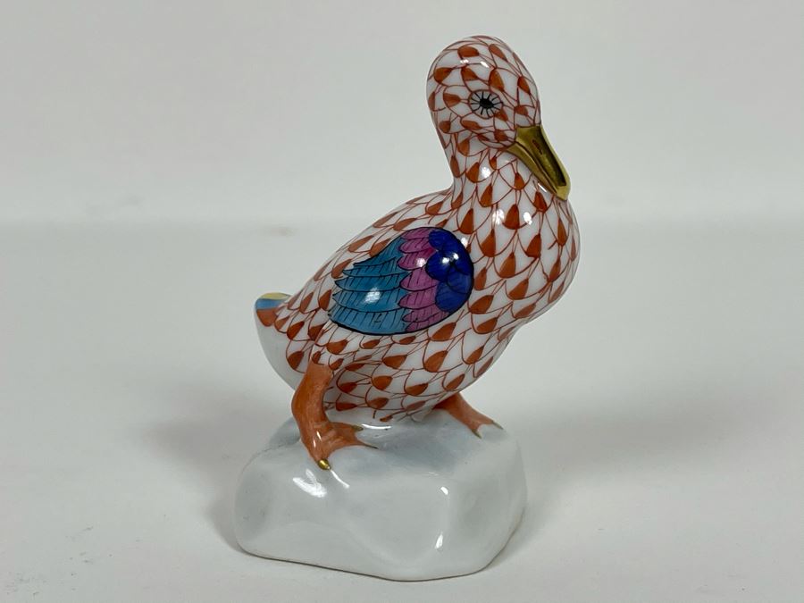Herend Hungary Small Hand-Painted Duck Bird Figurine 2.25H [Photo 4]