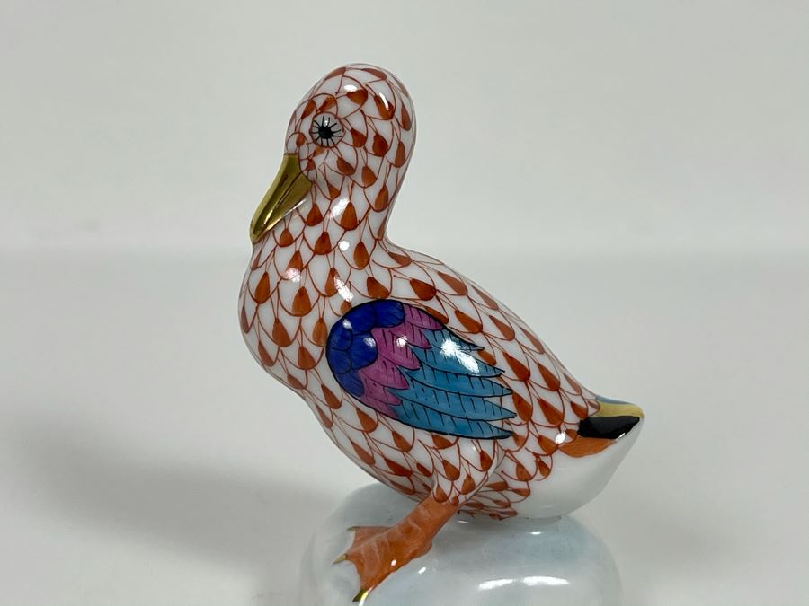 Herend Hungary Small Hand-Painted Duck Bird Figurine 2.25H [Photo 3]