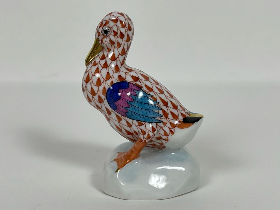 Herend Hungary Small Hand-Painted Duck Bird Figurine 2.25H [Photo 2]