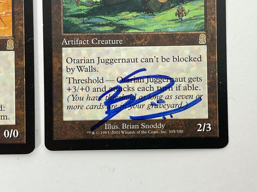 Brian Snoddy Signed Magic: The Gathering 'Artist Proof' Cards (Blank Back): Bog Wreckage, Junk Golem, Otarian Juggernaut From Wizards Of The Coast [Photo 6]