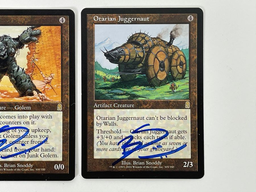 Brian Snoddy Signed Magic: The Gathering 'Artist Proof' Cards (Blank Back): Bog Wreckage, Junk Golem, Otarian Juggernaut From Wizards Of The Coast [Photo 5]