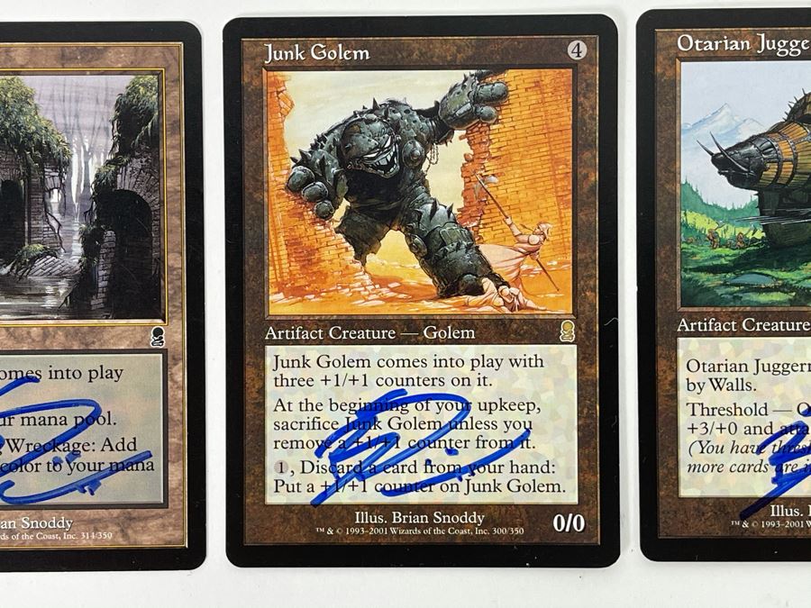 Brian Snoddy Signed Magic: The Gathering 'Artist Proof' Cards (Blank Back): Bog Wreckage, Junk Golem, Otarian Juggernaut From Wizards Of The Coast [Photo 3]