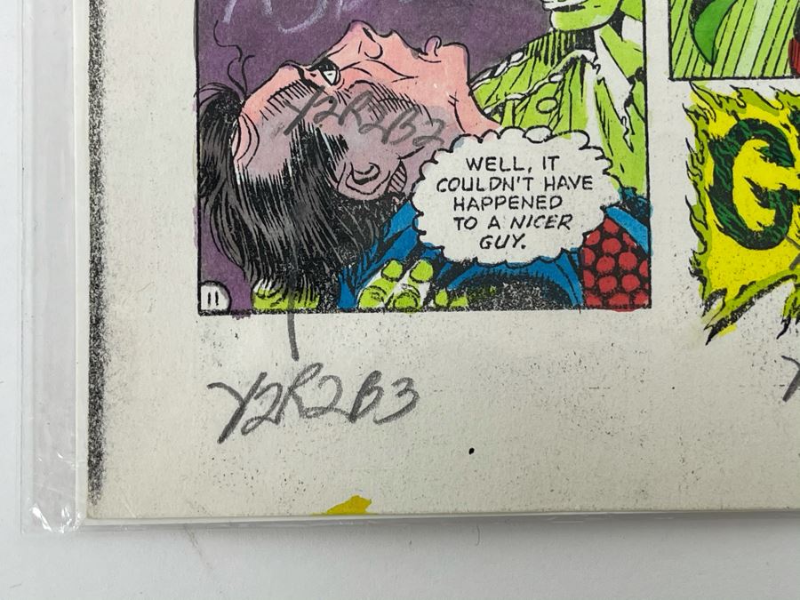 Signed Anthony Tollin Comic Book Inker Colorist Original Green Lantern Comic Book Color Sheet Page WITH Comic Book DC Secret Origins #18 Starring The Golden Age Green Lantern And The Creeper [Photo 13]