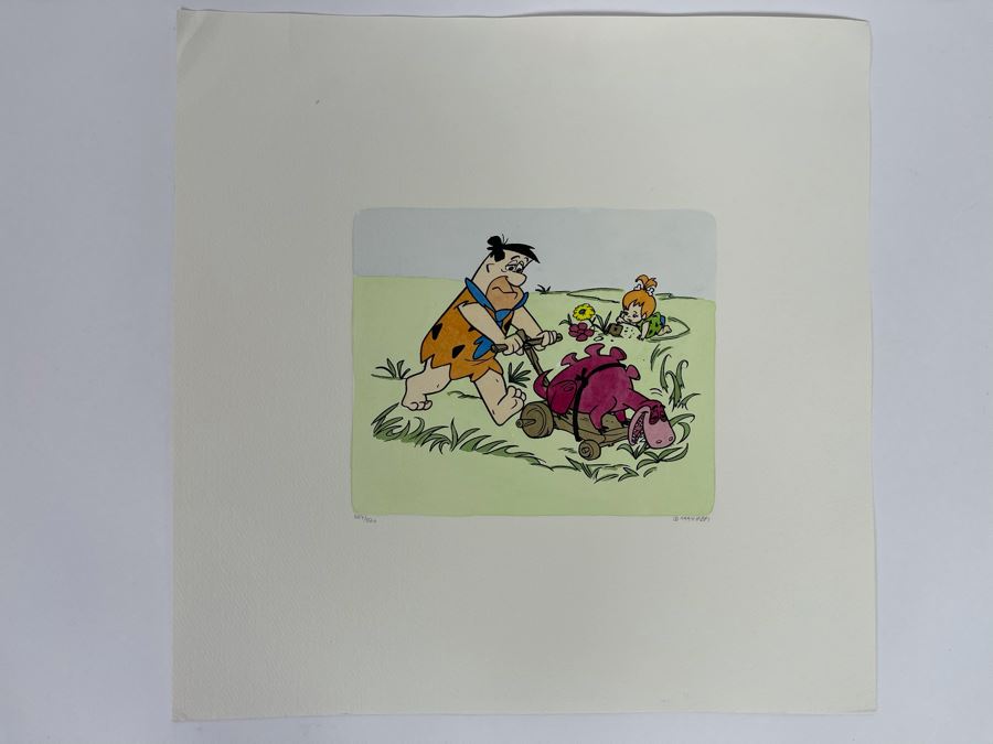Limited Edition The Flintstones Lithograph From Vintage TV Commercial Possibly The Flintstones Vitamins Commercial Hanna Barbera 6 X 5 [Photo 11]