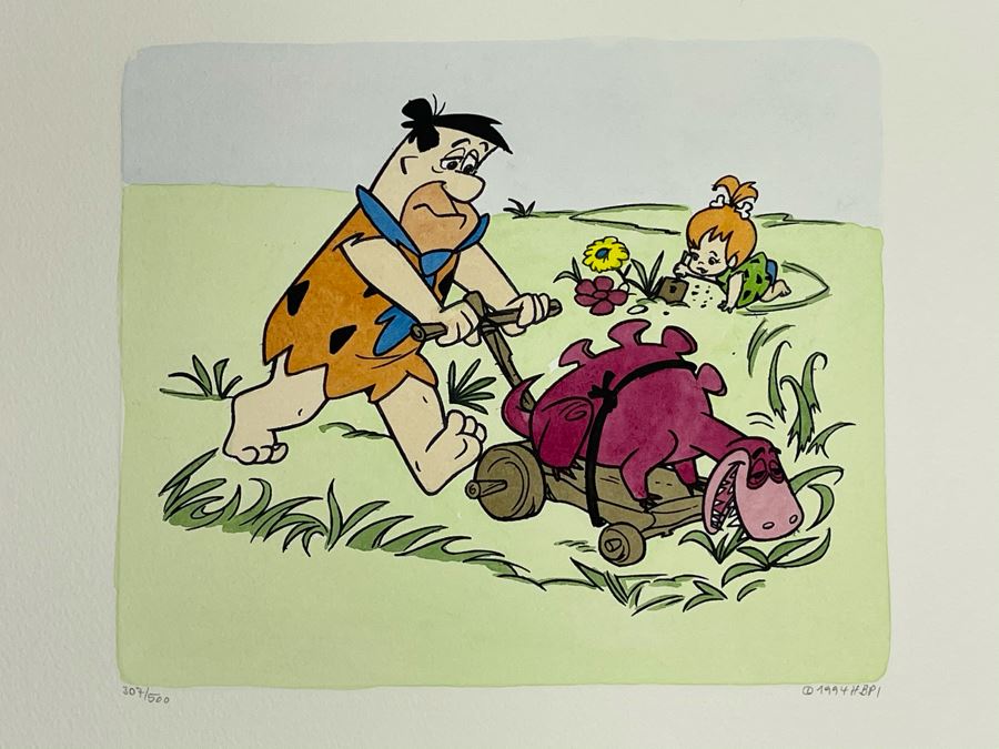 Limited Edition The Flintstones Lithograph From Vintage TV Commercial Possibly The Flintstones Vitamins Commercial Hanna Barbera 6 X 5