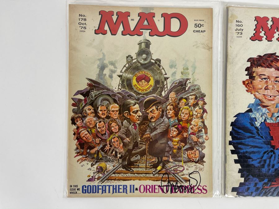 SIGNED Sergio Aragones PAIR Of Mad Magazines No. 178 1975 & No. 160 1973 [Photo 5]