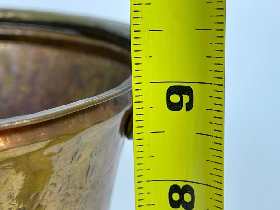 Vintage Turkish Hammered Copper Pot With Handle 9'H And Small Chinese Cloisonne Vase [Photo 10]