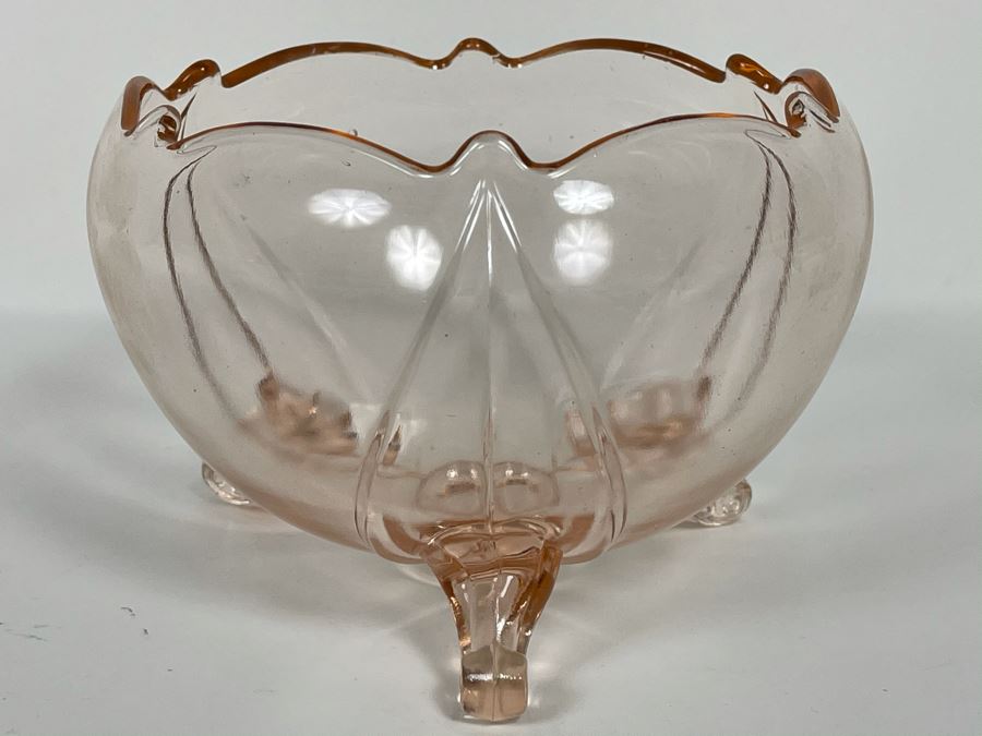 Vintage Footed Depression Glass Rose Bowl 6W X 4H [Photo 3]