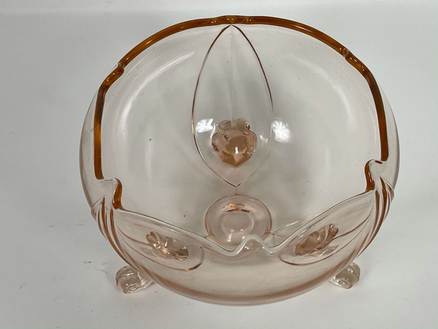 Vintage Footed Depression Glass Rose Bowl 6W X 4H [Photo 5]