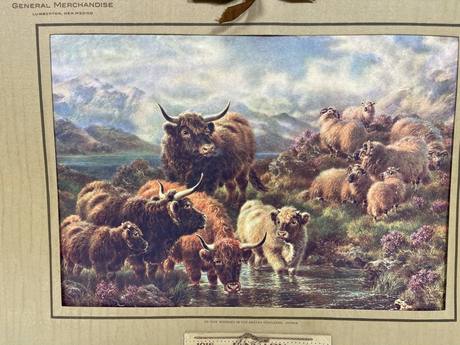 Antique 1918 Felix Garcia General Merchandise Advertising Wall Calendar Epherema 19 X 15 [Photo 4]