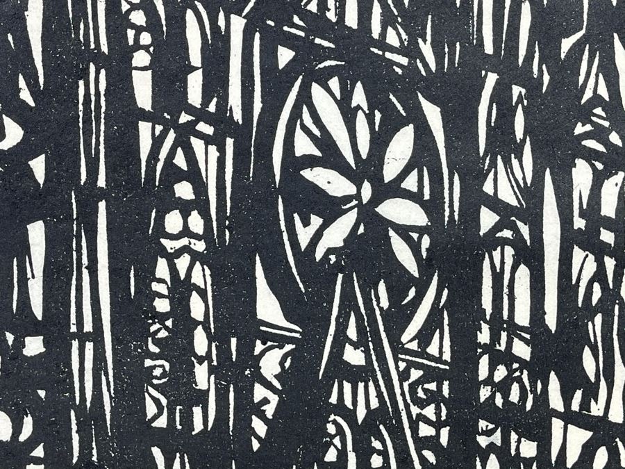 Vintage 1962 San Francisco Cathedral Wood Engraving Signed W With Enclosed Circle 26 Of 200 10 X 13 [Photo 4]