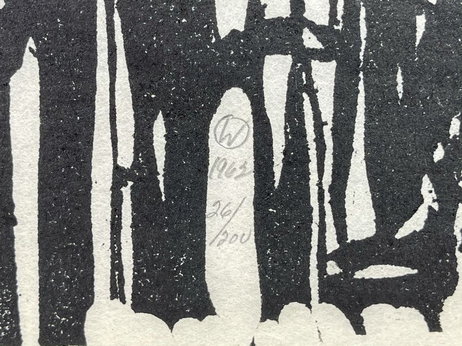 Vintage 1962 San Francisco Cathedral Wood Engraving Signed W With Enclosed Circle 26 Of 200 10 X 13 [Photo 3]