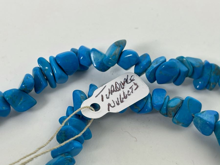 Turquoise Nuggets Strand Necklace 34'L [Photo 7]
