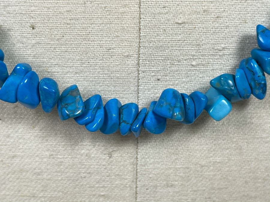 Turquoise Nuggets Strand Necklace 34'L [Photo 4]
