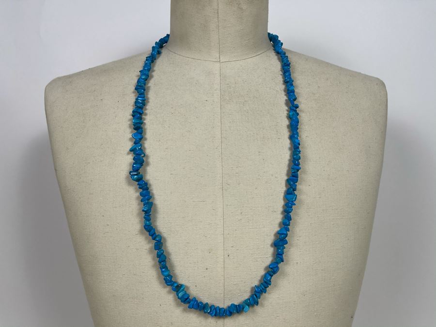 Turquoise Nuggets Strand Necklace 34'L [Photo 2]
