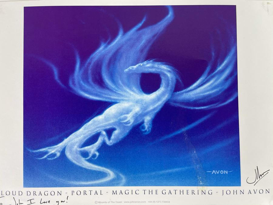 Signed John Avon Magic: The Gathering Cloud Dragon Portal Print 11.5 X 8.5 [Photo 3]