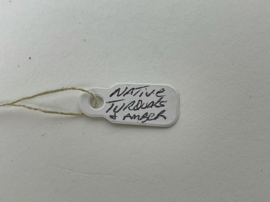 Native Turquoise / Amber Necklace With Sterling Silver Clasp 20L [Photo 11]