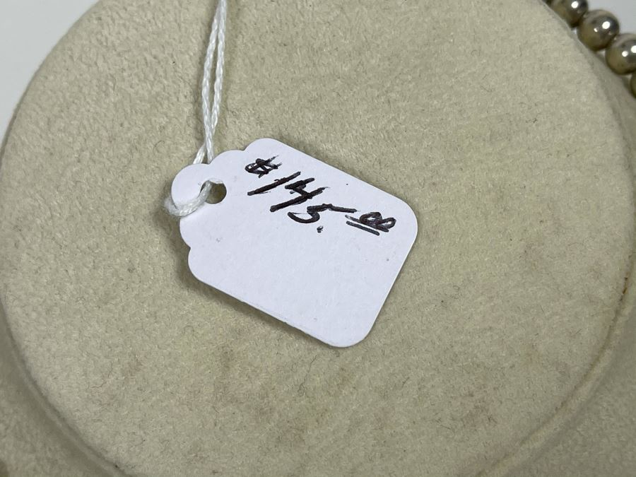 18'L Sterling Silver Graduated Round Beads Necklace 27g [Photo 5]