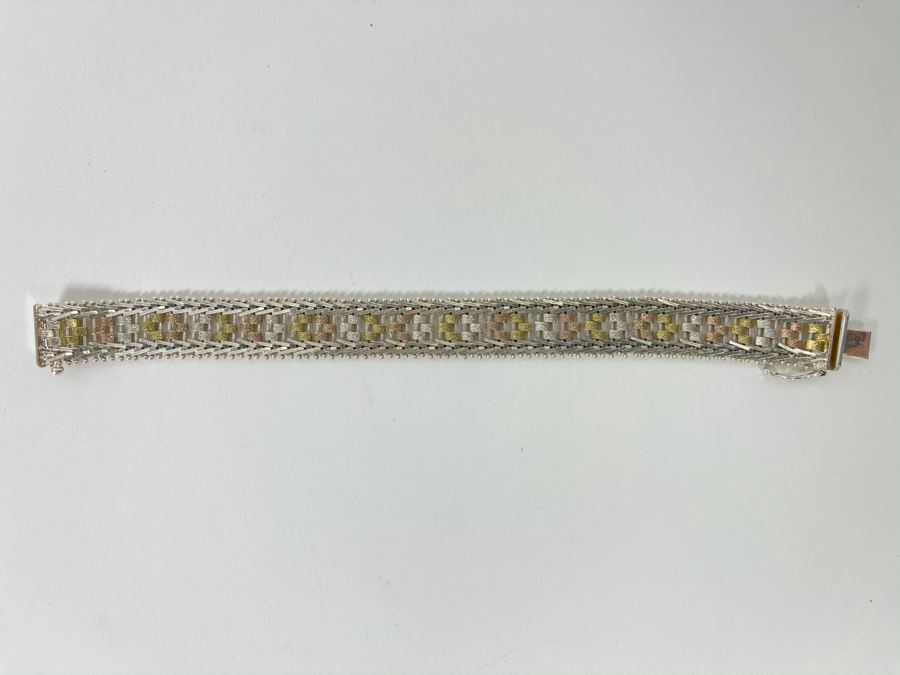 Vintage Italian Sterling Silver Bracelet Signed Milor Italy 7L 19g [Photo 5]