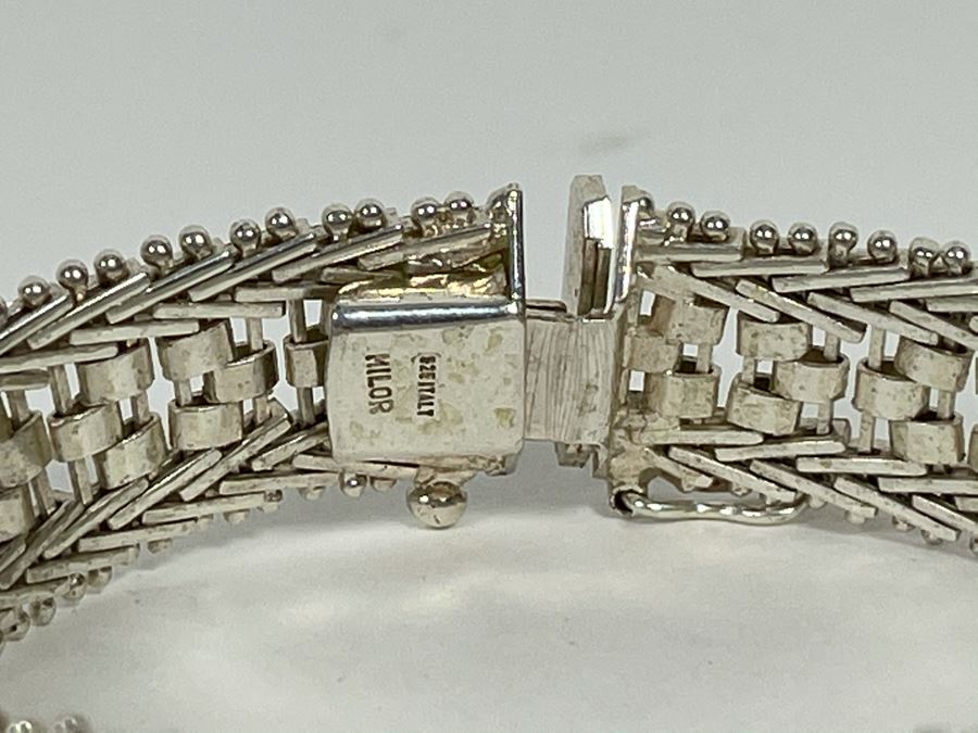 Vintage Italian Sterling Silver Bracelet Signed Milor Italy 7L 19g [Photo 4]