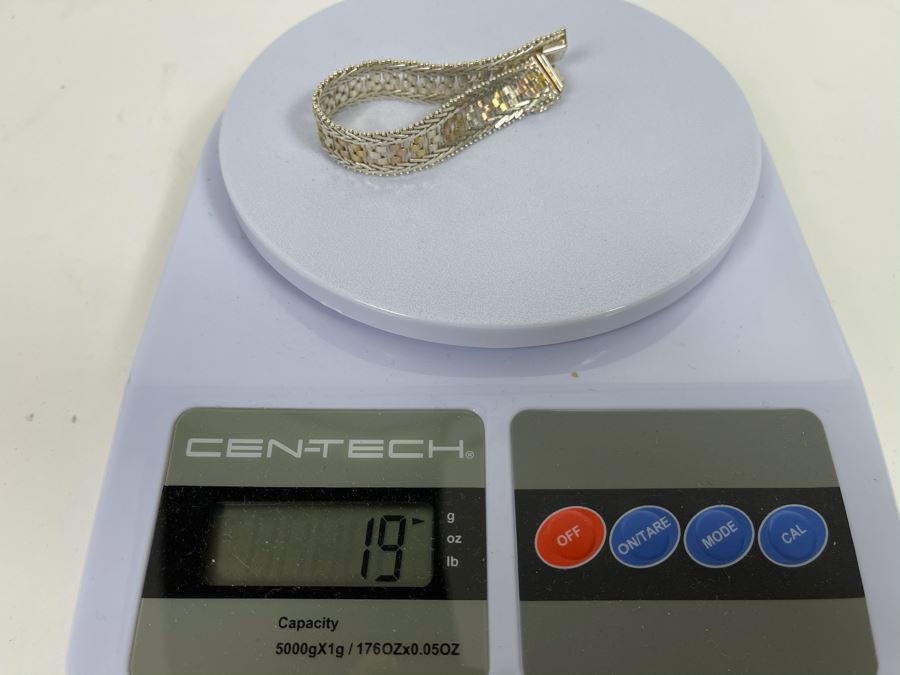 Vintage Italian Sterling Silver Bracelet Signed Milor Italy 7L 19g [Photo 7]