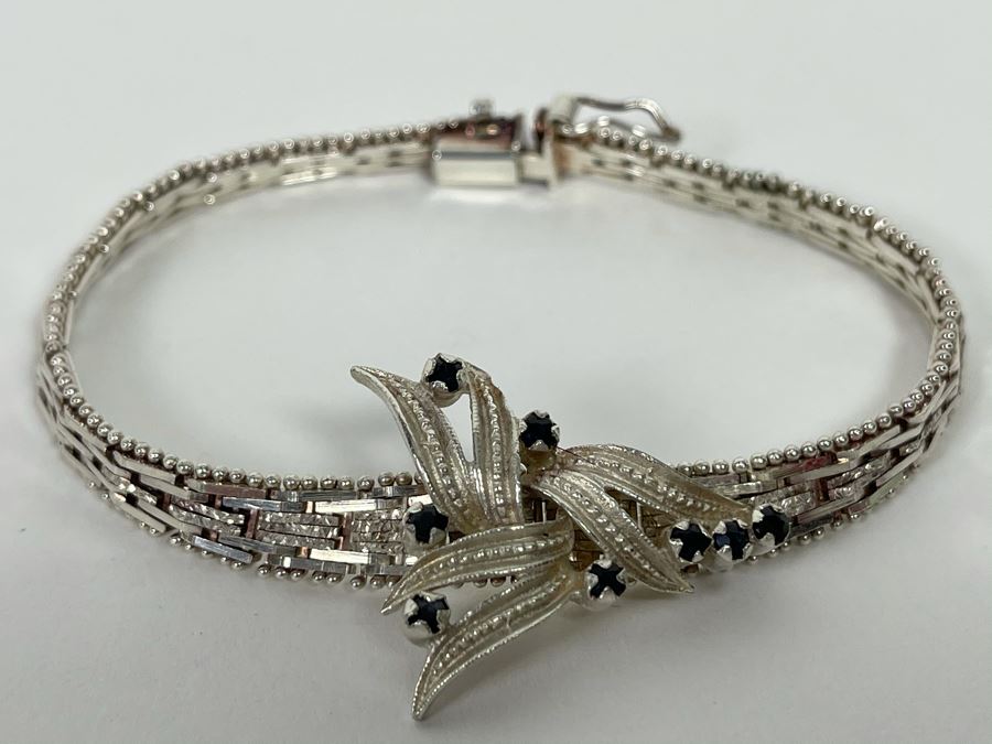 Vintage Italian Sterling Silver Bracelet Signed SU Italy 7L 15g [Photo 5]