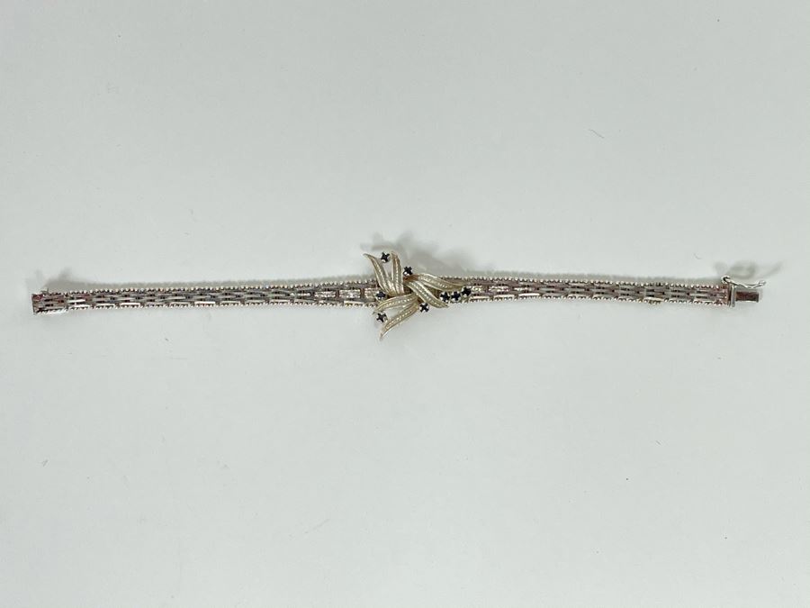 Vintage Italian Sterling Silver Bracelet Signed SU Italy 7L 15g [Photo 11]
