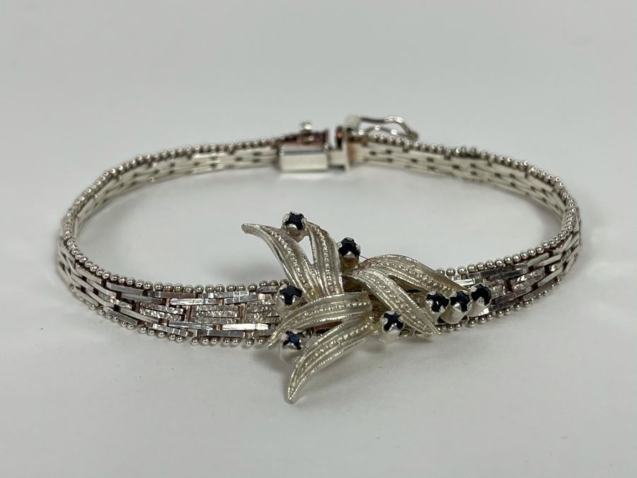 Vintage Italian Sterling Silver Bracelet Signed SU Italy 7L 15g [Photo 3]