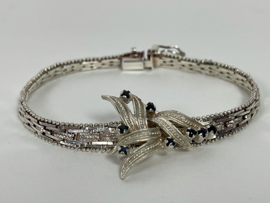 Vintage Italian Sterling Silver Bracelet Signed SU Italy 7L 15g [Photo 4]