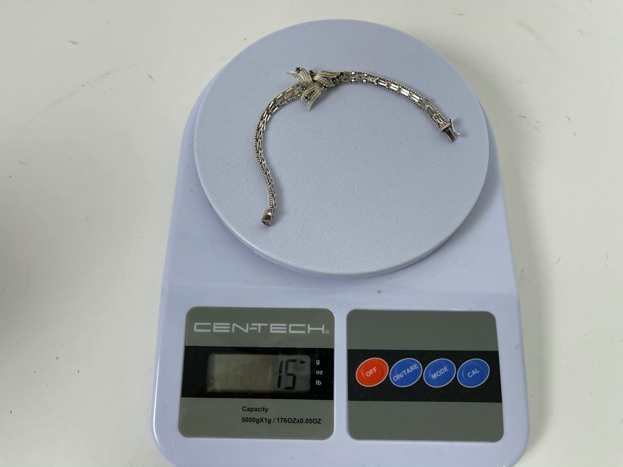 Vintage Italian Sterling Silver Bracelet Signed SU Italy 7L 15g [Photo 13]