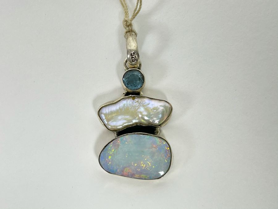 Sterling Silver Opal Pearl Pendant 5g [Photo 1]