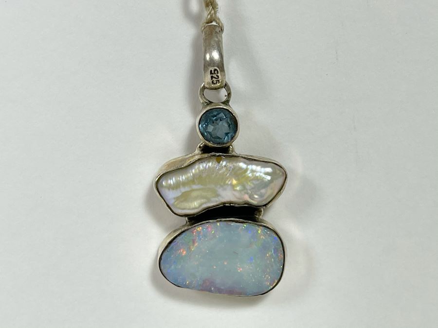 Sterling Silver Opal Pearl Pendant 5g [Photo 2]