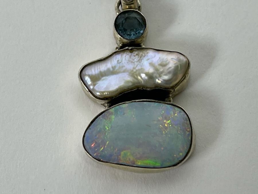 Sterling Silver Opal Pearl Pendant 5g [Photo 5]