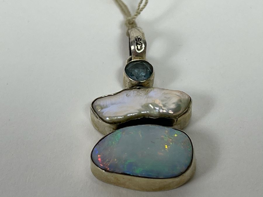 Sterling Silver Opal Pearl Pendant 5g [Photo 3]