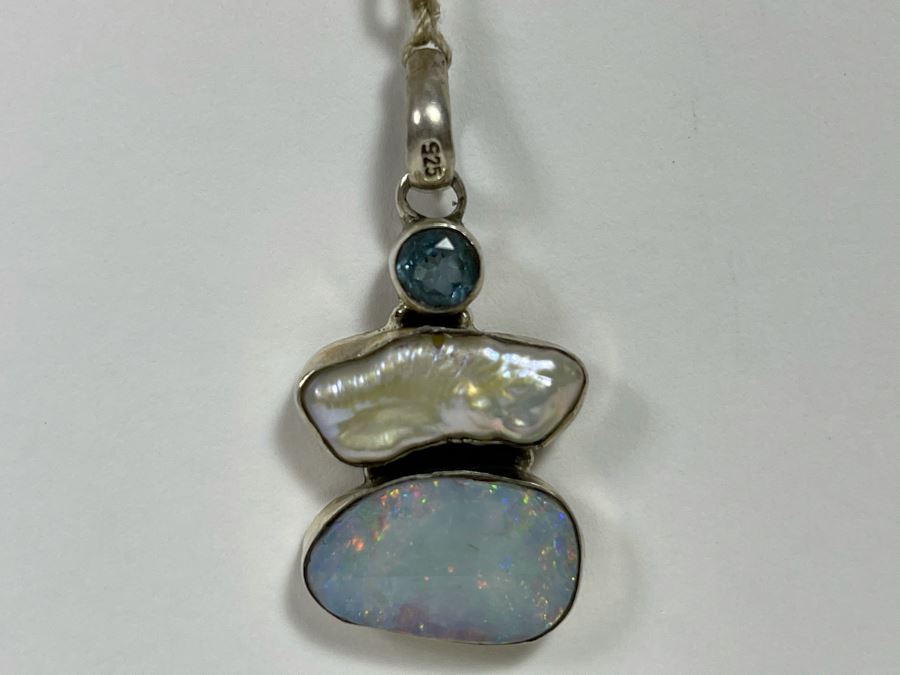 Sterling Silver Opal Pearl Pendant 5g [Photo 8]