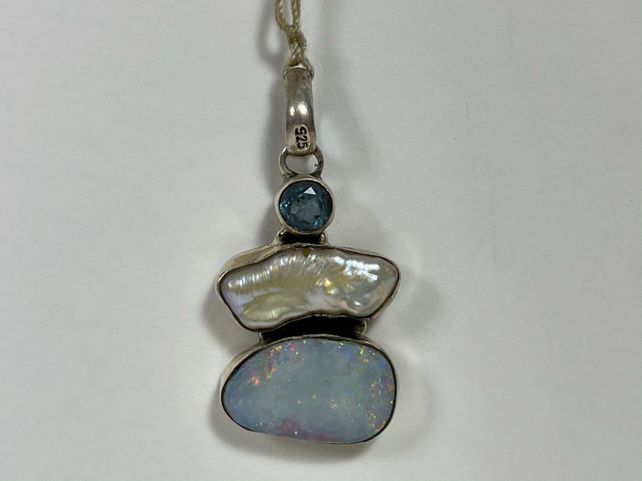 Sterling Silver Opal Pearl Pendant 5g [Photo 7]