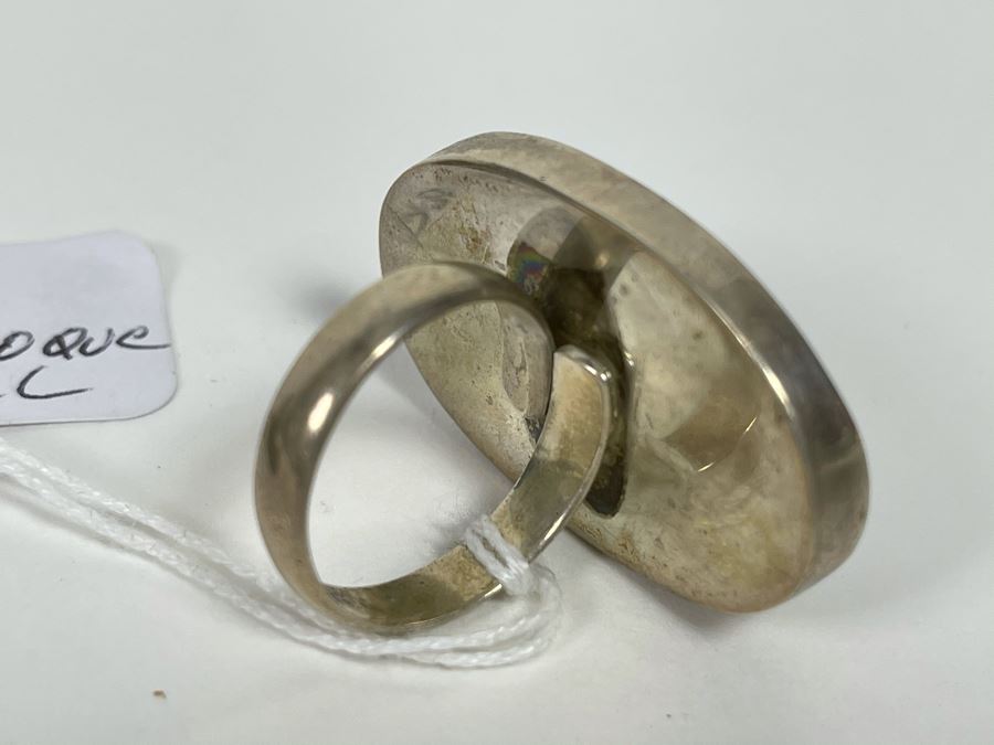 Sterling Silver Baroque Pearl Ring 11.1g Size 8.5 [Photo 6]