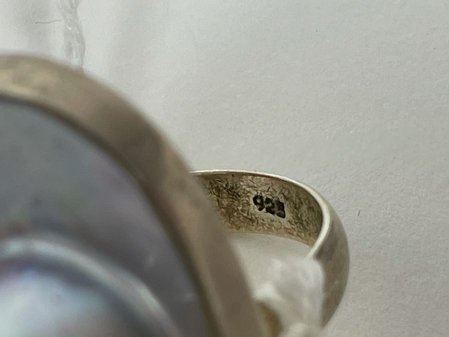 Sterling Silver Baroque Pearl Ring 11.1g Size 8.5 [Photo 7]