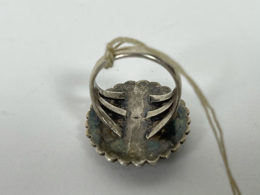 Vintage Sterling Silver Turquoise Ring Size 7 [Photo 5]