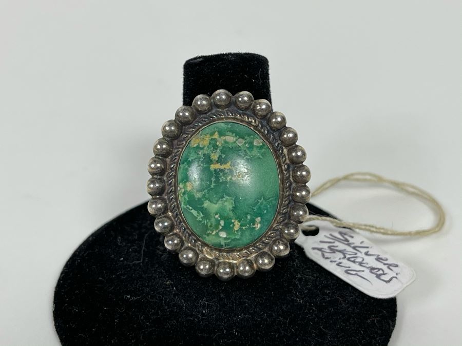 Vintage Sterling Silver Turquoise Ring Size 7 [Photo 2]
