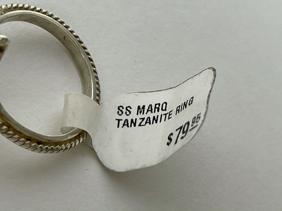 Sterling Silver Marquise Cut Tanzanite Ring New With Tags 3.9g Size 7 [Photo 5]