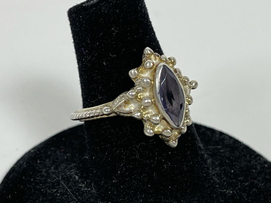 Sterling Silver Marquise Cut Tanzanite Ring New With Tags 3.9g Size 7 [Photo 3]