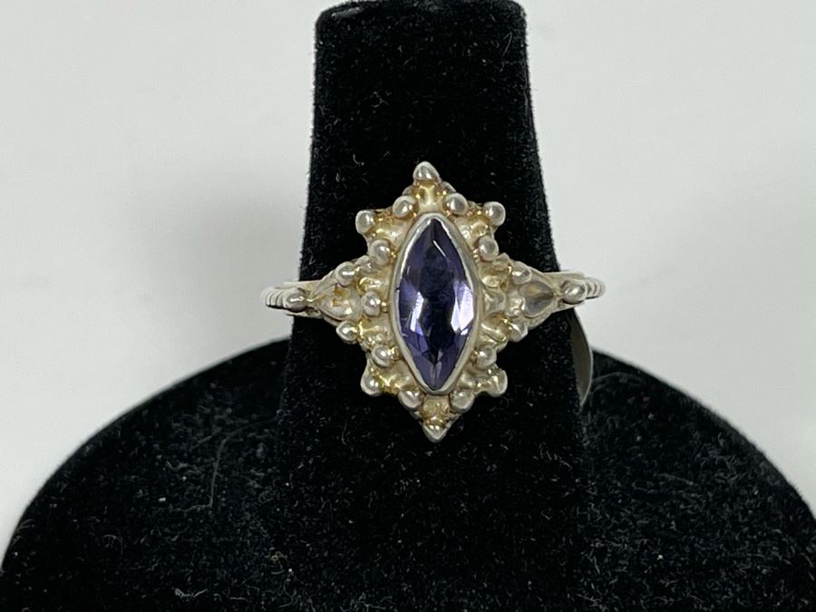 Sterling Silver Marquise Cut Tanzanite Ring New With Tags 3.9g Size 7 [Photo 1]