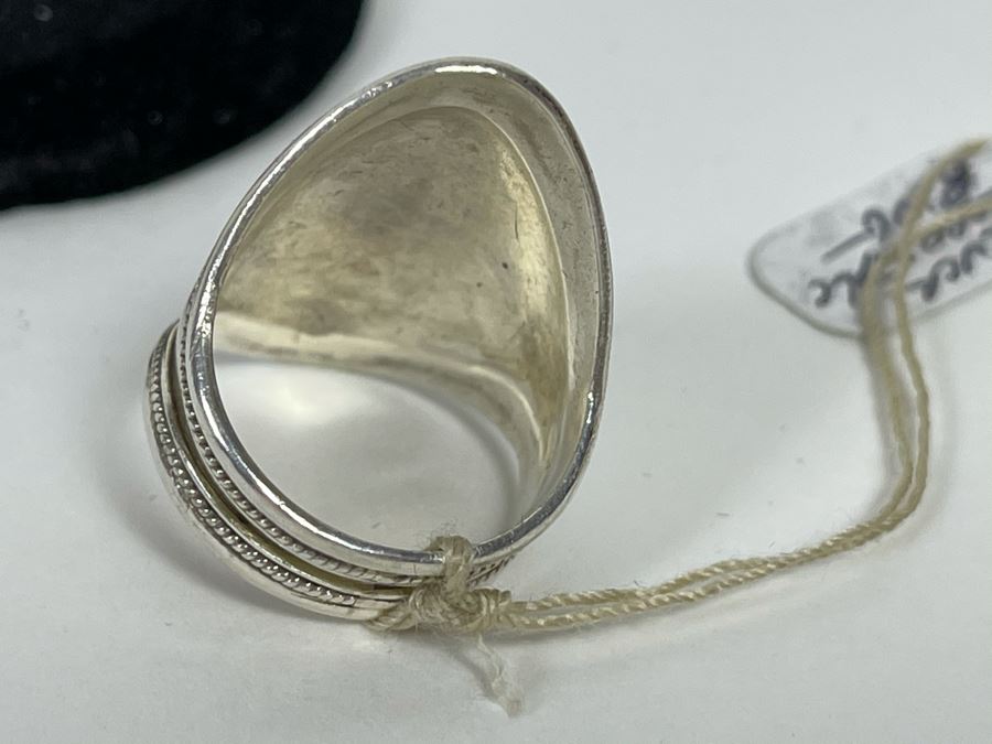 Sterling Silver Deco Style Ring 4.9g Size 7 [Photo 4]