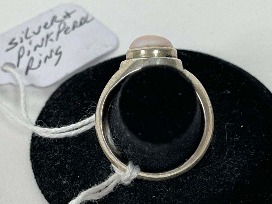 Sterling Silver Pink Pearl Ring 8.3g Size 8.25 Retails $58 [Photo 4]