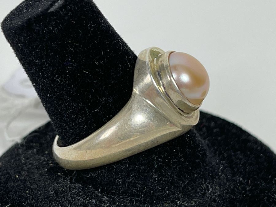 Sterling Silver Pink Pearl Ring 8.3g Size 8.25 Retails $58 [Photo 3]