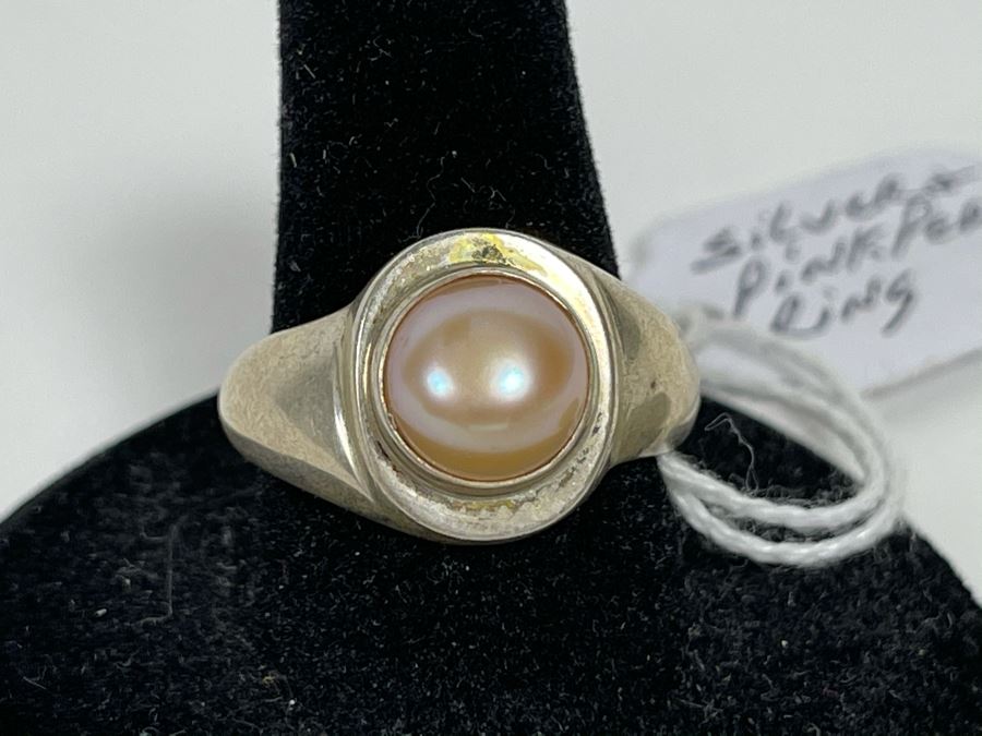 Sterling Silver Pink Pearl Ring 8.3g Size 8.25 Retails $58 [Photo 1]