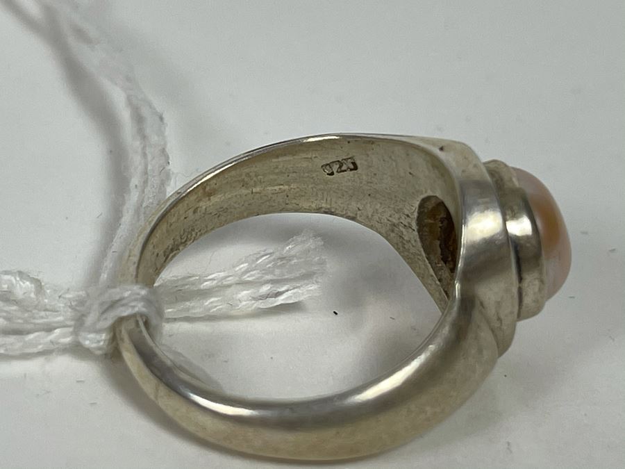 Sterling Silver Pink Pearl Ring 8.3g Size 8.25 Retails $58 [Photo 5]