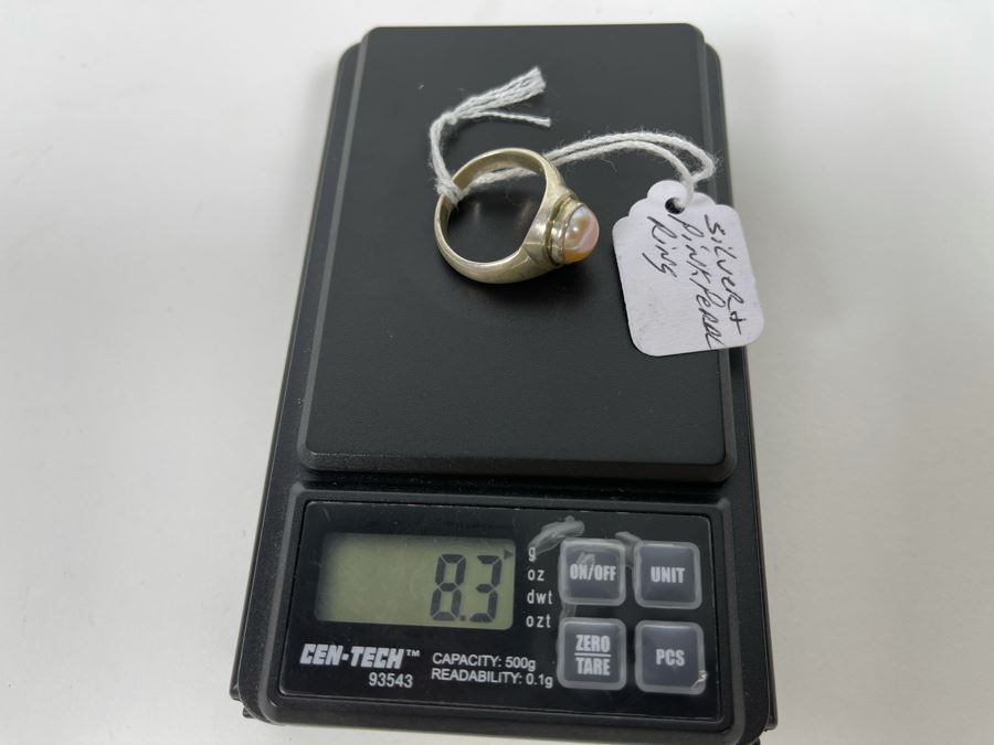 Sterling Silver Pink Pearl Ring 8.3g Size 8.25 Retails $58 [Photo 7]